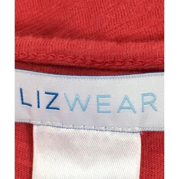 Lizwear Womens Top Size S Coral with White Lace Trim at Neckline Sleeveless - Picture 7 of 13